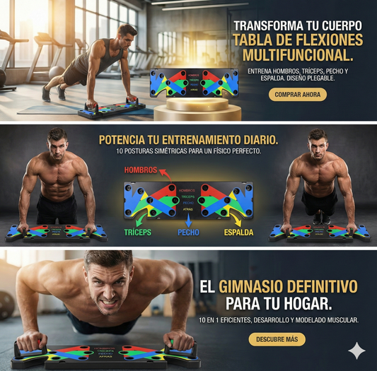 Gimnasio Completo en Casa - Tabla Flexiones Zimex+banda pedalfitnes